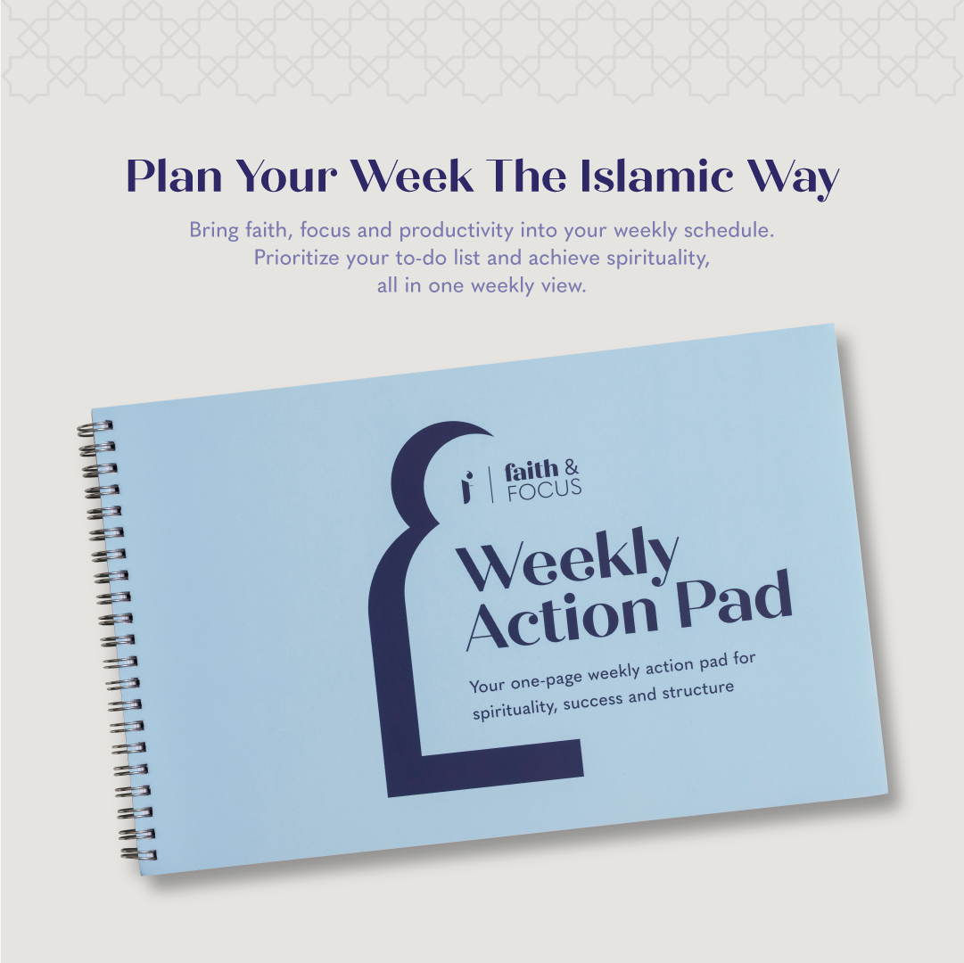 Muslim Productivity Action Pad, Faith & Focus Weekly Muslim Productivity Action Pad