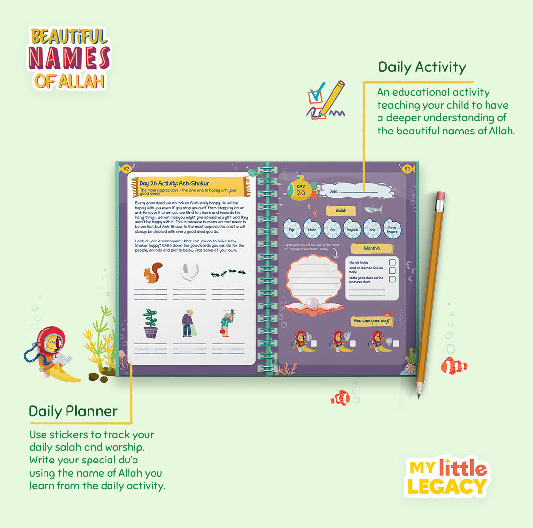 Allah Names Kids Journal, Names of Allah Kids Journal & Activity Book
